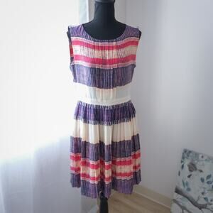Rachel Roy purple and pink pleated fit and flare dress size 6 S